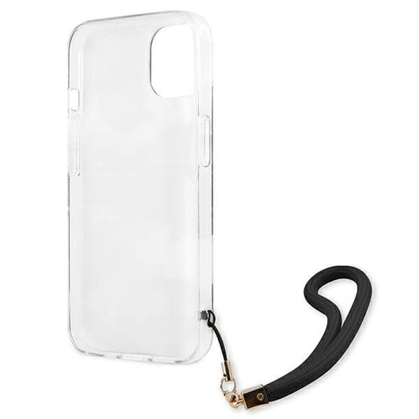 Guess GUHCP13MKCABBK iPhone 13 / 14 / 156.1 sort/sort hårdt etui Camo Strap Collection