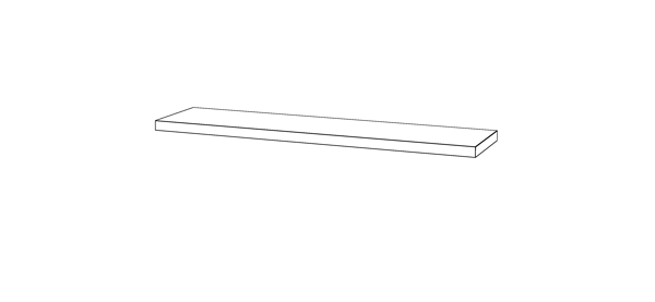 Hängande svart hylla för böcker 60 cm