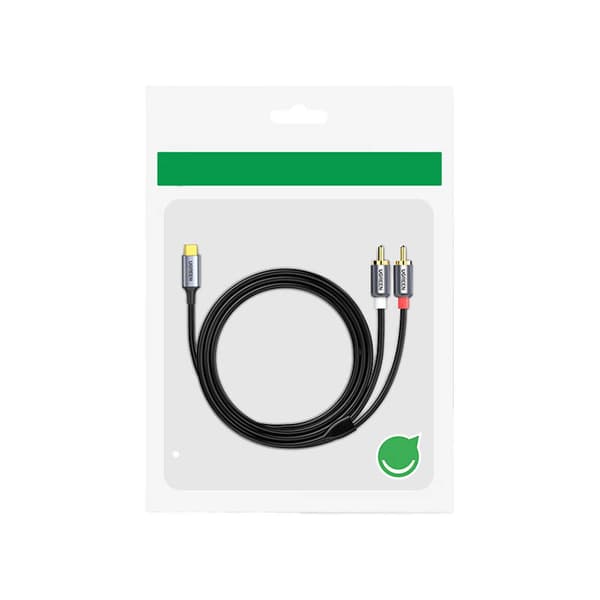 UGREEN CM451 USB-C til 2x RCA (Cinch) kabel 1,5 m (sort)