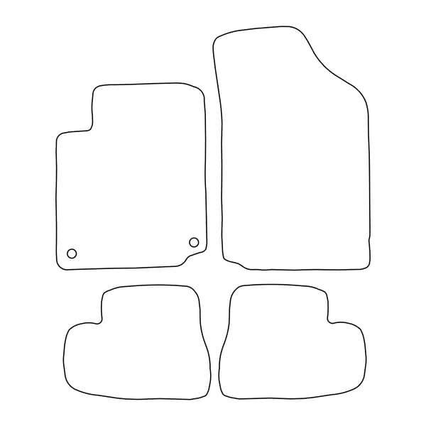 [BLM]CT003 Sort - Velourmåttesæt til Citroën C3 I 2002-2009 - Sorte detaljer
