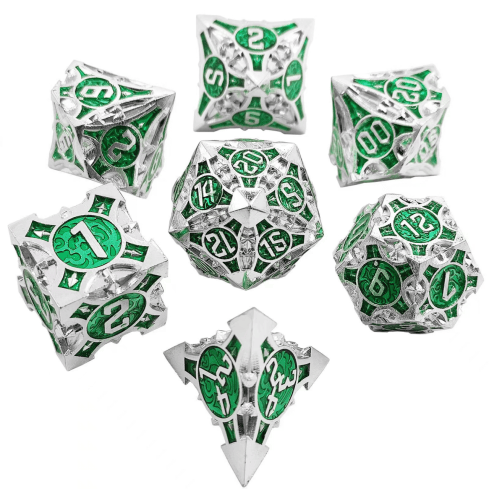 Elven Council RPG-tärningar Set med 7 metalltärningar