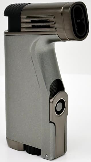 RONSON BREEZE GL120 GRÅ 2-jet jetlighter med hullemaskine