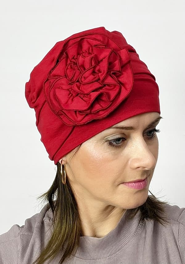 Dalia-turban av bambu i tegelfärg, även efter kemoterapi