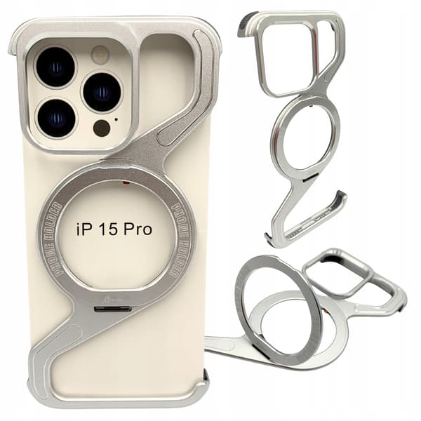 iPhone 15 Pro pansret MagSafe metalskald titanium holder