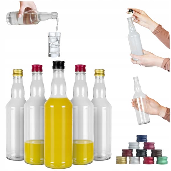 50x Monopol glasflaskor 0,5l för vodka, Monopol glasflaska 500ml