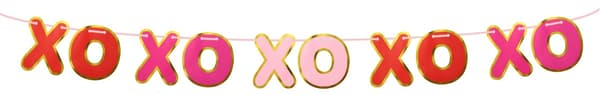 XOXO papirgirlande guldkontur 200 cm