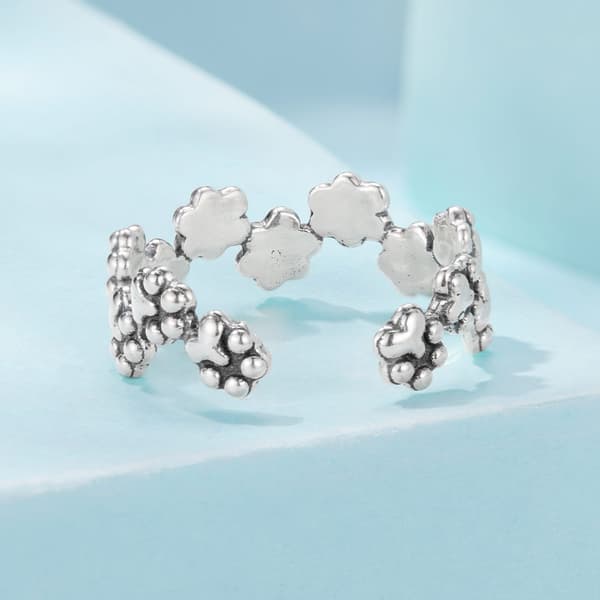 Justerbar silverring med HUNDTASSA, 925 silver