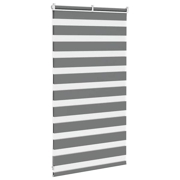 vidaXL Zebrarullgardin, mörkgrå, tygbredd 80,9 cm, polyester