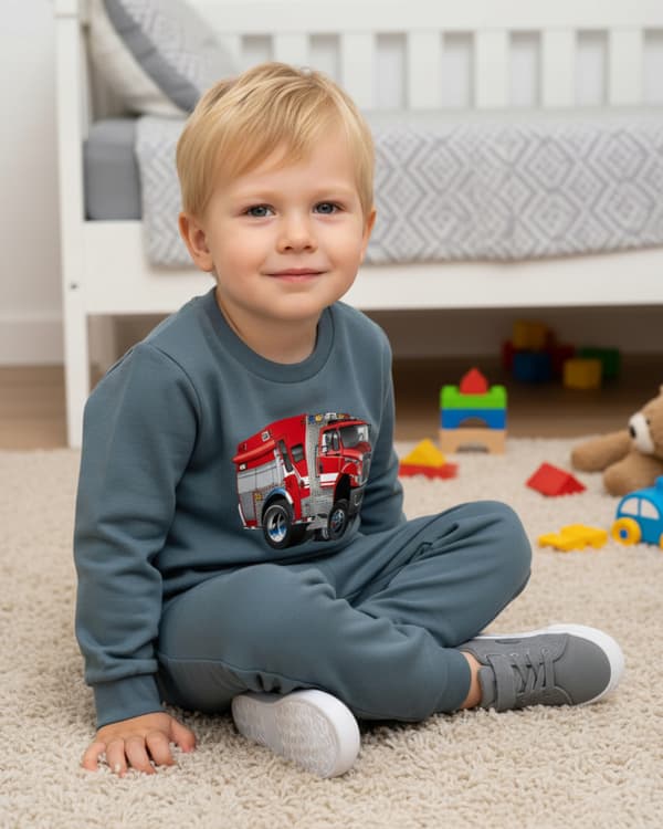 BARNPYJAMAS 98 för POJKAR 100 % bomull LASTBILSMÖRKE