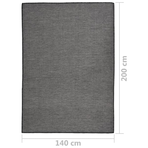 vidaXL Plattvävd utomhusmatta 140x200 cm grå