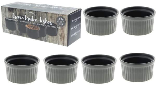6x Crème brûlée muffinskoppar porslin