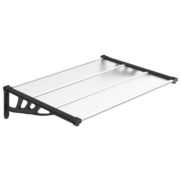 vidaXL dørmarkise sort og transparent 122x90 cm polycarbonat