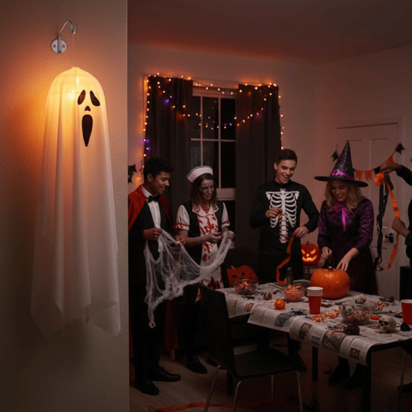 Halloween-koriste, hehkuva aave, 85 cm