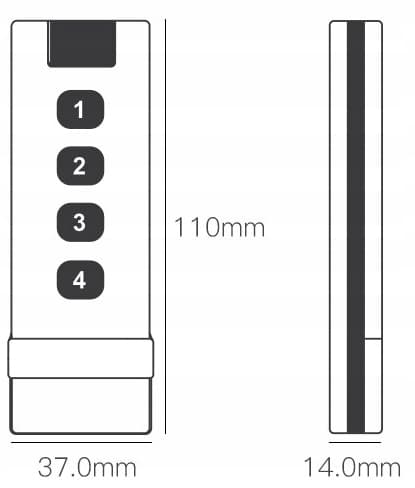 Fjärrkontrollbrytare 12 scener 4-kanalig ZigBee Tuya