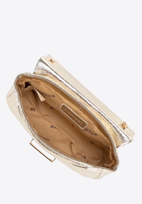 Wittchen Dam Mini Crossbody-väska i glansig guld ekoläder