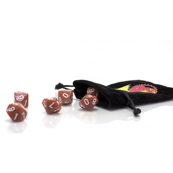 RPG-tärningar tiosidiga D10-tärningar bruna 0-9