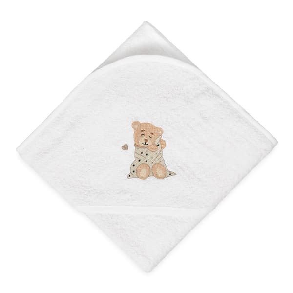 Badöverdrag 100x100 MAXI vit nallebjörn