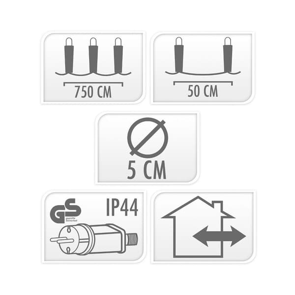 Puutarhavaloketju LED 7,5 m 10 kpl