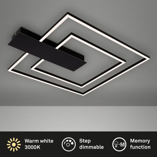 LED-taklampa 25W dimmer svart modern vardagsrum sovrum