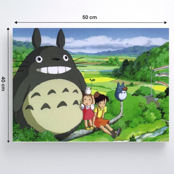 Maleri efter tal med ramme Billeder til maleri - Totoro Ghibli 50x40 cm