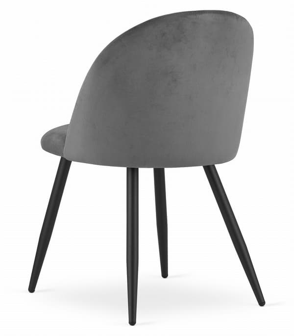 BELLO stol - mörkgrå sammet / svarta ben x 2