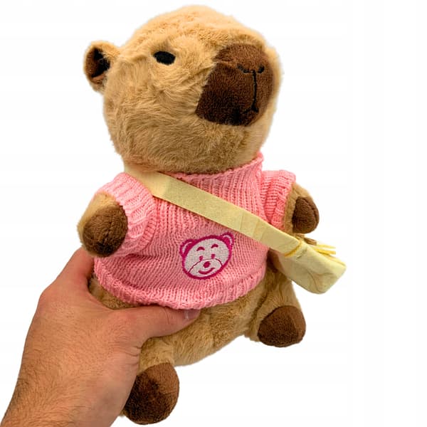 Kapybara-pehmolelupusero laukulla, pehmolelu 25 cm