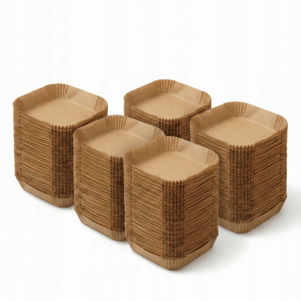 Bakformar av papper för airfryer, stort set, 250 st, 20×20 cm