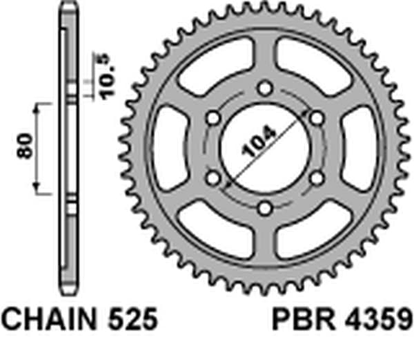 PBR JTR1489 Baghjul 44 Stål Holdbart Stærkt Let Stærkt