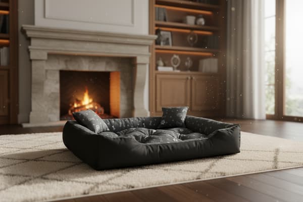 Hundbädd kennel 100x75 cm vattentät silver ben