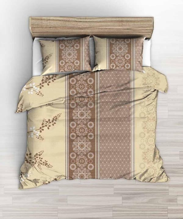 Pussilakanasetti 160x200 ruskeanbeige pystyraidat