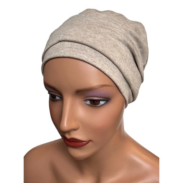 Iryda turban lys beige sweaterhue efterår-vinter også efter kemoterapi