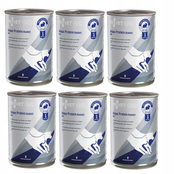 TROVET Unique Protein vådfoder med kanin 6x400 g