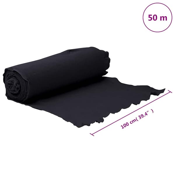 vidaXL geotekstil, sort, 1x50 m, polyesterfiber