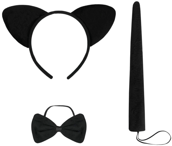 Svart KATT Kostymtillbehör Set