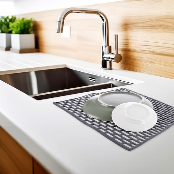 Harmaa kumimatto pesualtaan 33x28 cm