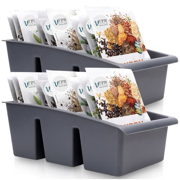 Kryddornament organizer grå 25x15x9 cm 2 st
