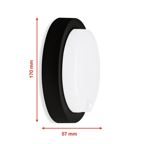 12W LED facadelampe med bevægelsessensor | sort | neutral farve