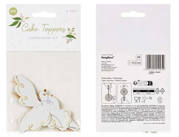 Cupcake-dekorationer - Duvor 14,5 cm 6 st.