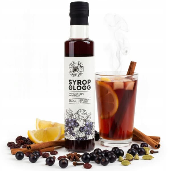 Sirap för vinter te med skogsfrukter Vinterkryddad Vinbär GLOGG 250 ml