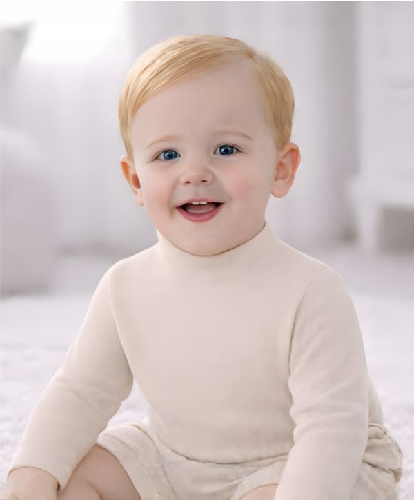 Baby HALV POLTTRÖJA 80 RIBBAD BOMULL ELASTISK DARTOMIK ECRU