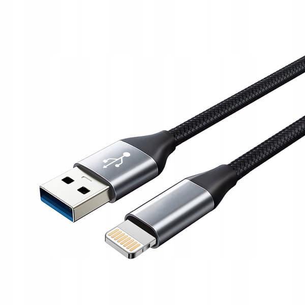 USB - LIGHTNING 2.0 -KAAPELI, VAHVA, PITKÄ PUNOTTU, 2M