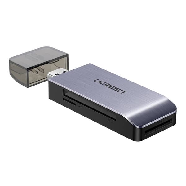 UGREEN 4-i-1 USB-adapter SD + microSD-kortlæser CM180 (sølv)