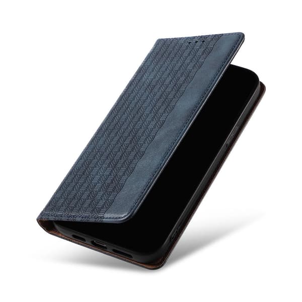 Magnetremskal iPhone 12 Pro Max Plånboksfodral + Mini Snodd Hänge Blå