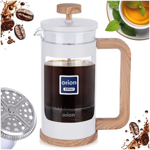 Stempelkande til kaffe og te i glas WHITELINE 400 ml