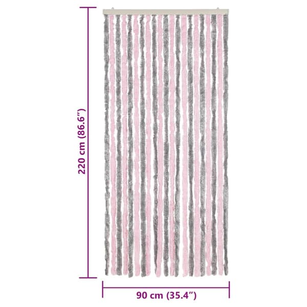 vidaXL Flugnät silverrosa 90x220 cm chenille
