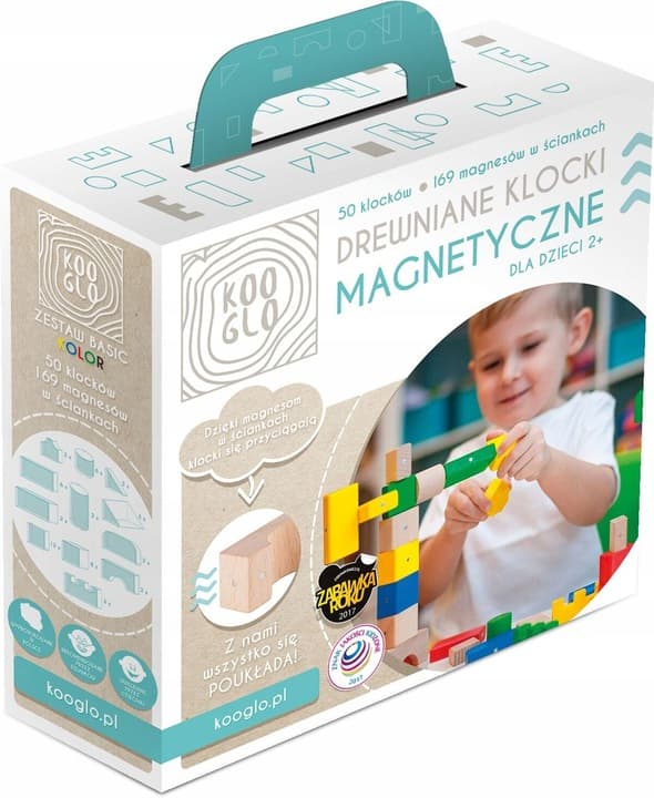 Polerade magnetiska träklossar KOOGLO 50 st