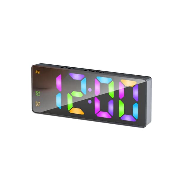 Digitaalinen RGB LED-herätyskello - DAC8 - musta