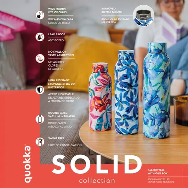 Quokka Solid - Termoflaske i rustfrit stål 510 ml (Color Jungle)