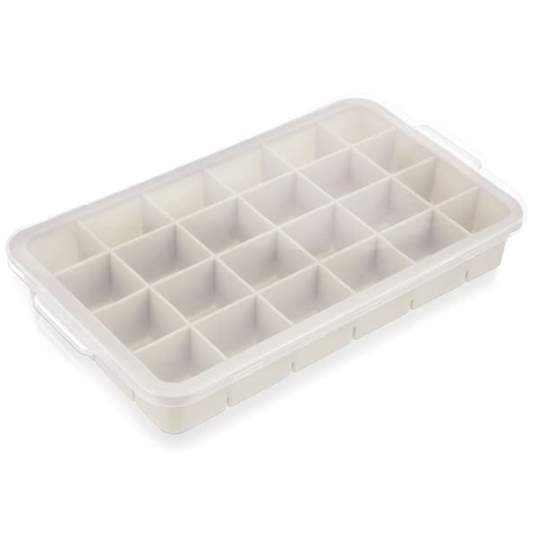Isbitform i silikon med lock beige 22,5x13x3 cm