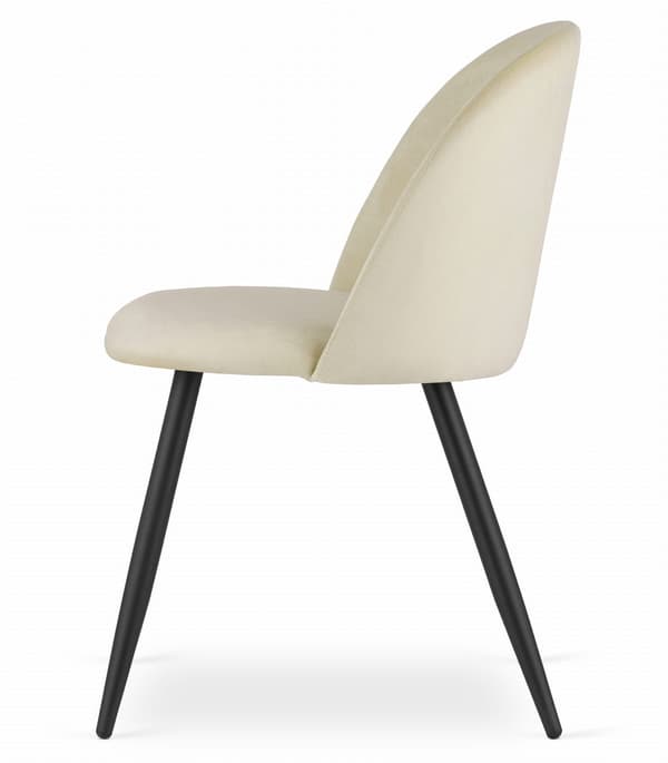 BELLO stol - beige velour / sorte ben x 4